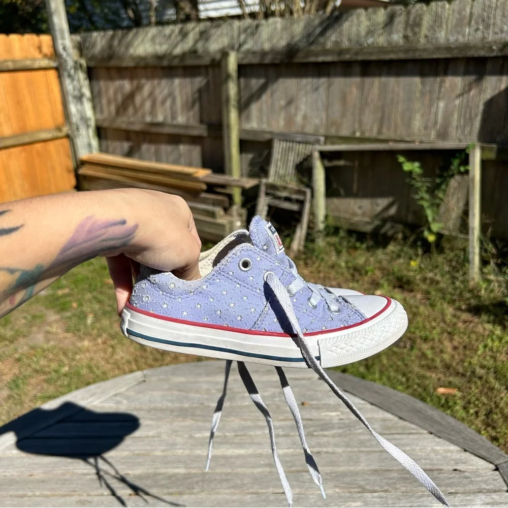 Converse All Star Chuck Taylor‎ Youth size 12.5 Purple stars patriotic madison